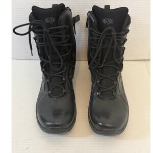 Men's Haix Black Eagle  Black Leather Lace Up Tactical Boots Size 10